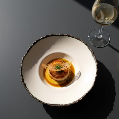 Deep Plate with Bronze Rim | Dinnerware by Pottery & Poetry