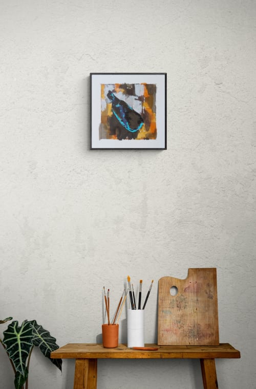 Vessel #4 — Abstract Acrylic on Paper 15×15, Warm Neutrals | Oil And Acrylic Painting in Paintings by Vincent Salvati – Contemporary Abstract Painter | NJ`