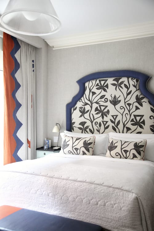 Headboard Fashioned From Khovar Collection Fabric At The Crosby