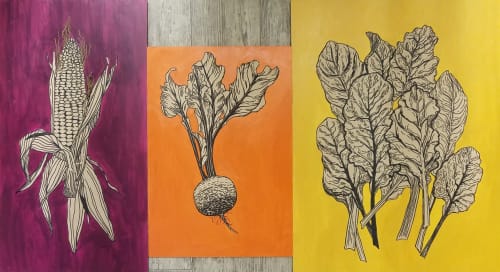 Fresh vegetable illustrations | Paintings by Aimee Wise | The Burrow at Augusta in Greenville