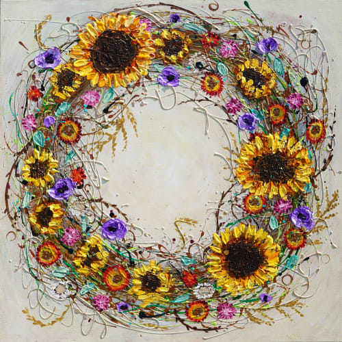 Circle of Happiness - Original Acrylic Painting | Oil And Acrylic Painting in Paintings by DaggArt