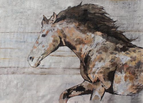 Natural Rustic Horse Oil Painting on Canvas | Paintings by Irena Orlov