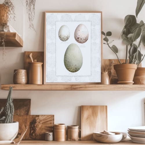 Speckled Bird Egg Illustration Art Print | Prints by Jennifer Lorton Art