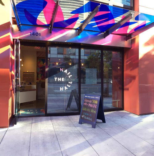 The Nail Hall Colored Vinyl Awning | Wall Treatments by Nicole Mueller | The Nail Hall in San Francisco