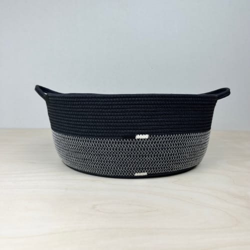Black cotton rope multipurpose storage basket | Storage by Crafting the Harvest