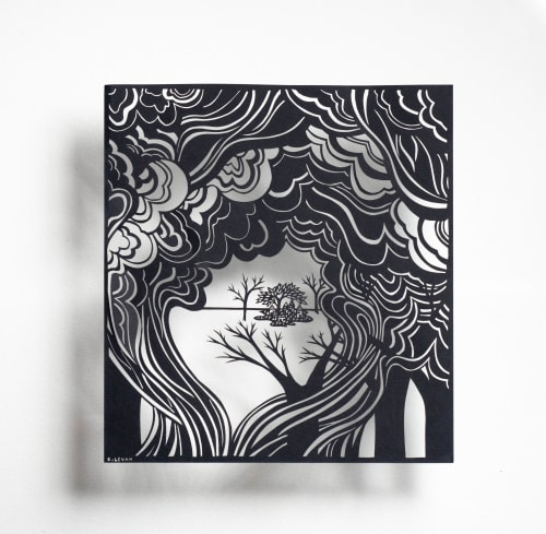 In the Clearing, Behind the Smoke, the Trees Still Stand | Mixed Media by Bianca Levan Papercuts