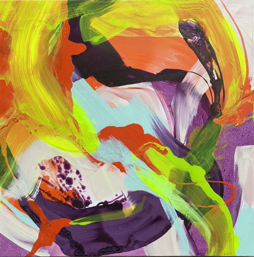 Cloud 9 (36 x36") | Oil And Acrylic Painting in Paintings by Calina Hiriza