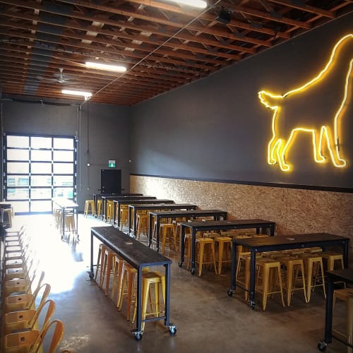 Industrial Tables | Tables by Vancouver Reclaimed | Yellow Dog Brewing Co in Port Moody