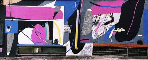 Abstract illegal mural | Murals by Kate Frizalis