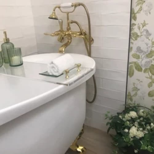 Acrylic Bath Caddy with handles 1/2" thick acrylic 36" long | Tables by PlasticMart