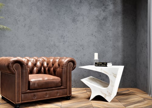 Star Axis Side Table In Marble | Tables by Neal Aronowitz