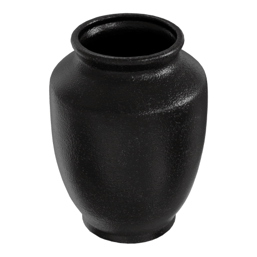 Black barrel shaped vase | Vases & Vessels by ENOceramics