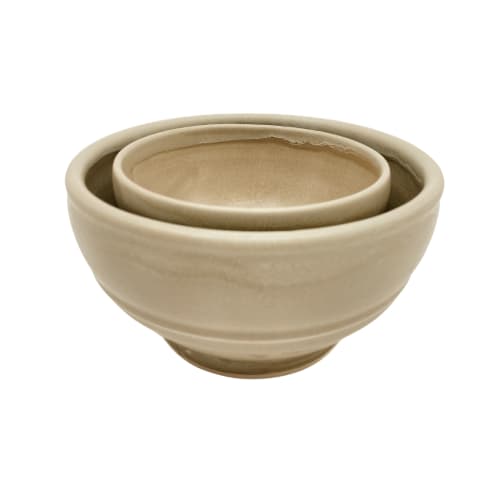 Set of 2 Nesting Bowls in taupe | Dinnerware by Alissa Goss Ceramics & Pottery