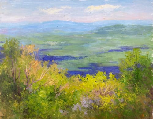 Spring in the Blue Ridge Mountains | Oil And Acrylic Painting in Paintings by Julia Lesnichy Art