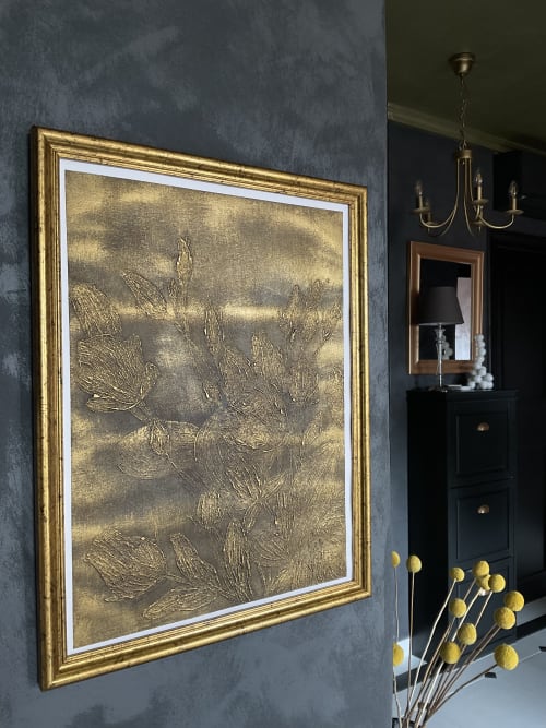 'Golden Eustoma' | Mixed Media by IRENA TONE