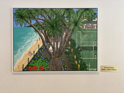 Tennis at Coffs Harbour | Mixed Media by Elizabeth Langreiter Art | Talus Street Reserve in Naremburn