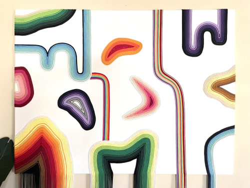 Mid-Century modern fiber frame | Wall Sculpture in Wall Hangings by HILO Fiber Art