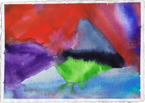 Iceland - Original Watercolor | Watercolor Painting in Paintings by Rita Winkler - "My Art, My Shop" (original watercolors by artist with Down syndrome)