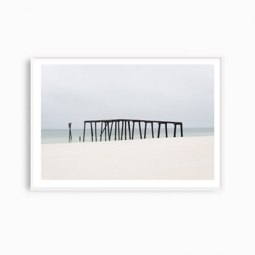 Minimalist coastal wall art, "Old Pier" photography print | Photography by PappasBland