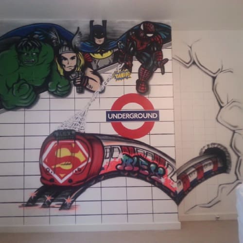 Superhero Mural | Murals by Pixie London