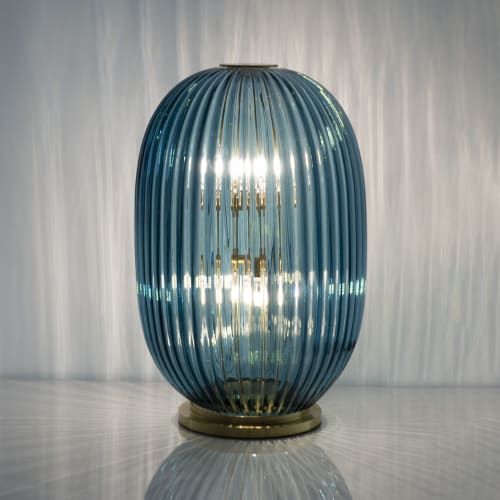 Ripple Handblown Glass Lamp | Table Lamp in Lamps by AEFOLIO