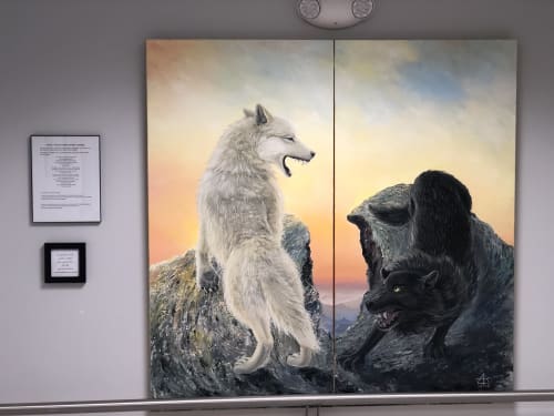The Tale of Two Wolves oil painting | Paintings by Art by Tamara Hergert
