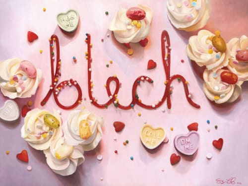 "Blech" Oil on wood | Oil And Acrylic Painting in Paintings by Shayna Leib