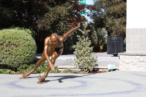 Speed Skater by Dee Clements, NSG | Public Sculptures by JK Designs and the National Sculptors' Guild