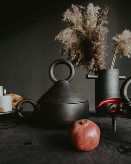 Tall Serving Bowl with Lid Guculia. Shadow | Serveware by Creating Comfort
