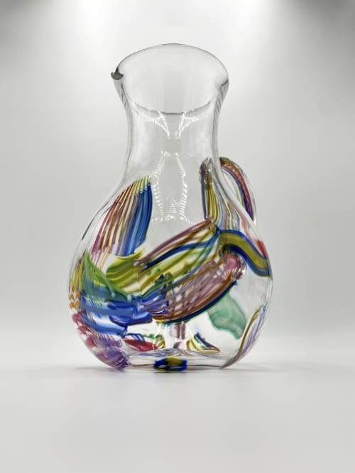 Cane-Fetti Pitcher | Vessels & Containers by Anchor Bend Glassworks