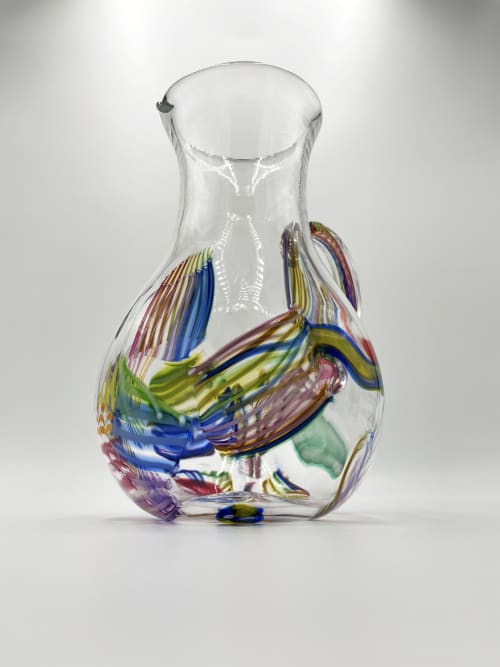 Cane-Fetti Pitcher | Vessels & Containers by Anchor Bend Glassworks