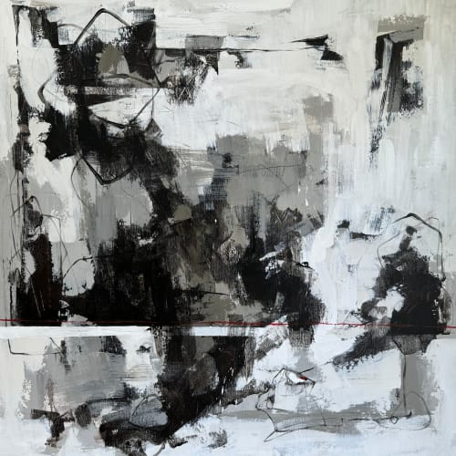 Monochrome Tension | Oil And Acrylic Painting in Paintings by Anastasiia Krykun