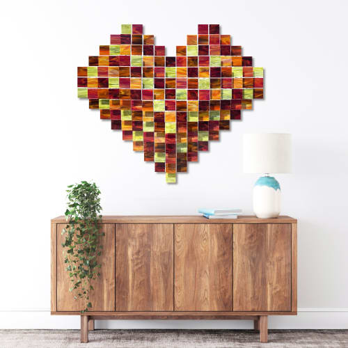 "Love" Glass and Metal Wall Art Sculpture | Wall Sculpture in Wall Hangings by Karo Studios