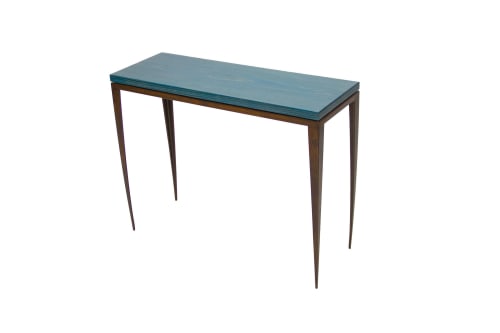 Blue Ceruse Console Table | Tables by Michael Daniel Metal Design
