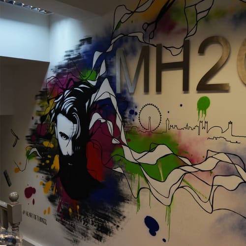 MH2GO Mural | Murals by Heart of Things Studio | MensHair2Go / MH2GO Hair Replacement Clinic in London