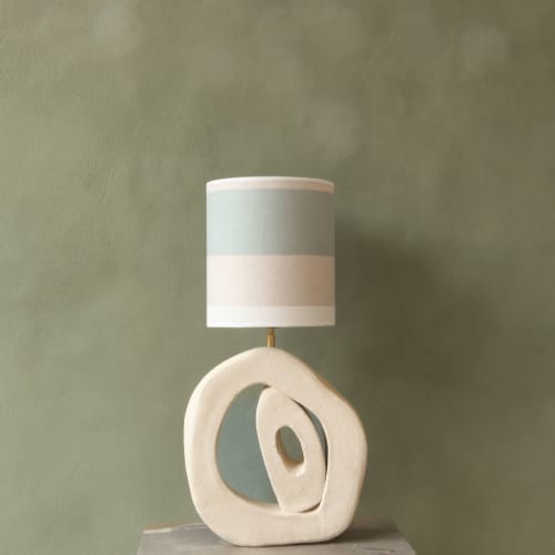 Inner circle hand shaped ceramic lampbase | Lamps by Ingrid Vermulst by Studio Wild Orange