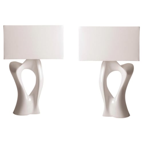 Amorph Vesta Table Lamp, Set of 2, White Lacquered Finish | Lamps by Amorph