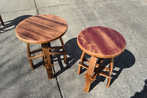 Hash Tage End Table | Tables by RAW Woodworks | Terra Vina Wines Tasting Room in McMinnville