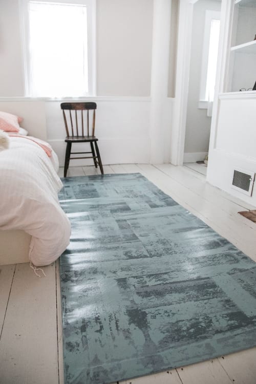 Hand painted canvas rug | Rugs by Addie Peet Design