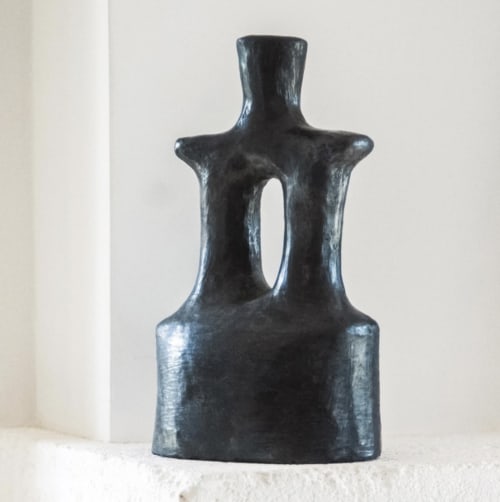 Decorative Object TANIT candlestick black color | Candle Holder in Decorative Objects by Jana Mistrik | Jana Mistrik in Saint-Rémy-de-Provence