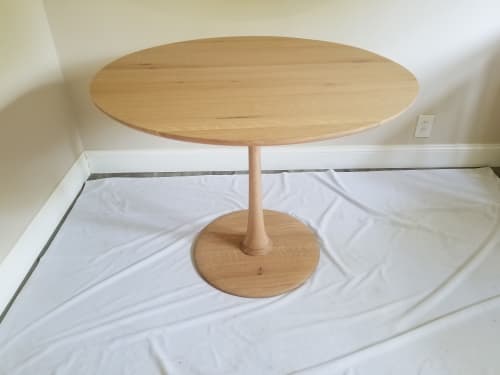 White Oak Pedestal Dining Table | Tables by Alex Buehler
