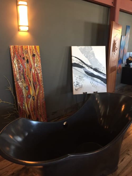 Black and Silver threads Abstract | Paintings by Jan Sullivan Fowler | B. David Levine in Los Angeles