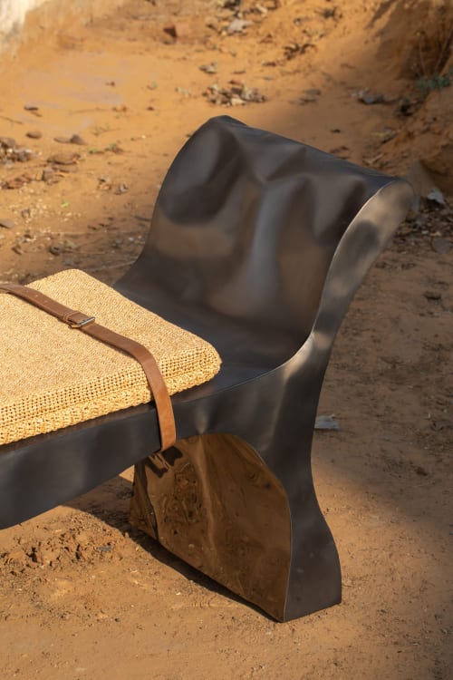 Steel & Fabric Bench — Levitar by Nitush Aroosh | Benches & Ottomans by Nitush Aroosh