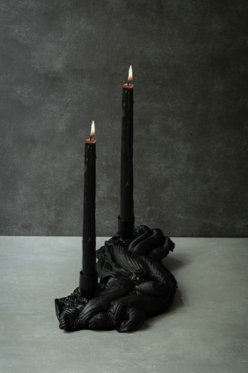 No. 12 Large Black Candleholder | Decorative Objects by Monica Curiel