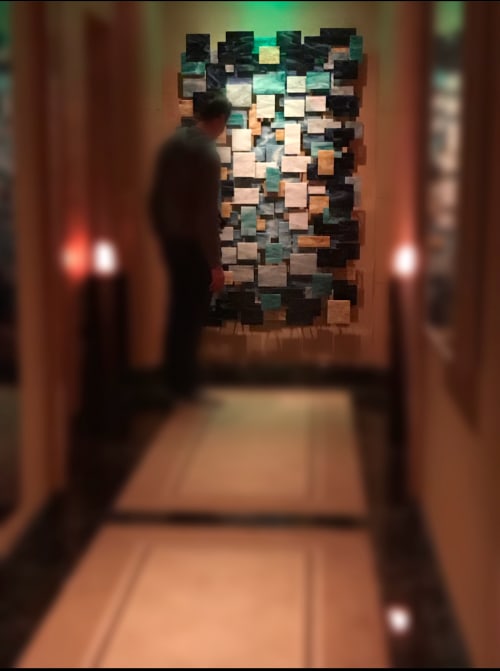 "Waldorf" Glass and Metal Wall Art Sculpture | Wall Hangings by Karo Studios | Waldorf Astoria Beverly Hills in Beverly Hills