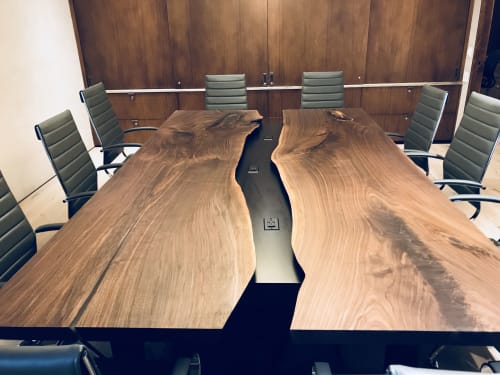 Walnut Slab Conference Table | Tables by 6 X 6 Designs