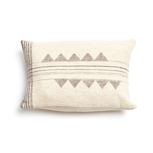 Kora White Small Lumbar Pillow | Pillows by Studio Variously
