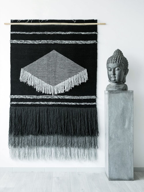 Boho - Modern Black and White Wall Hanging | Wall Hangings by Lale Studio