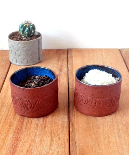 Salt & Pepper Set, Ceramic Salt and Pepper Cellars | Tableware by ShellyClayspot