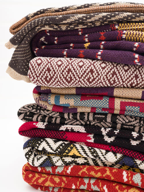 Knitted Throws in Polypropylene & Polyplush - Women's Work | Linens & Bedding by Studio Twist